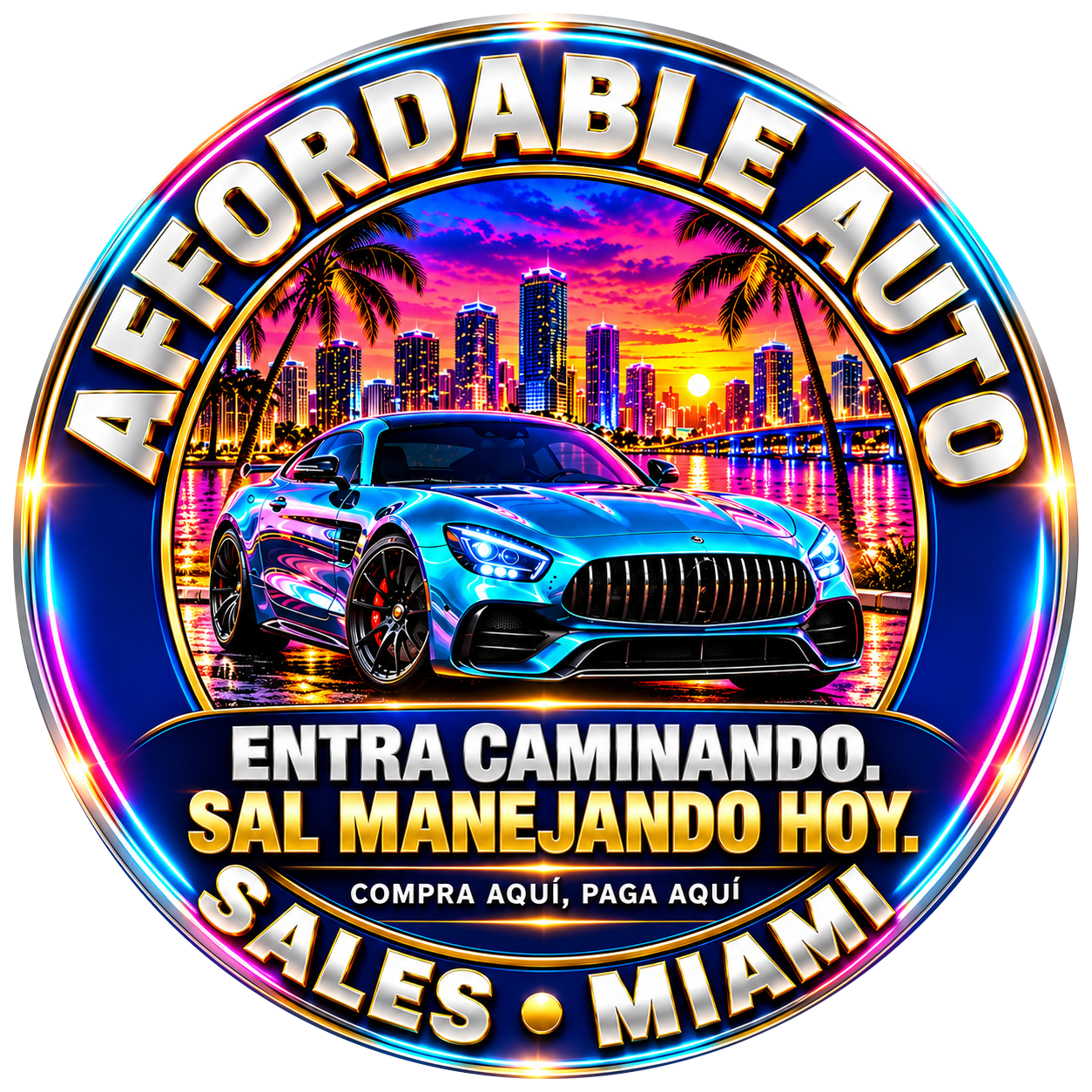 Affordable Auto Miami original circular emblem